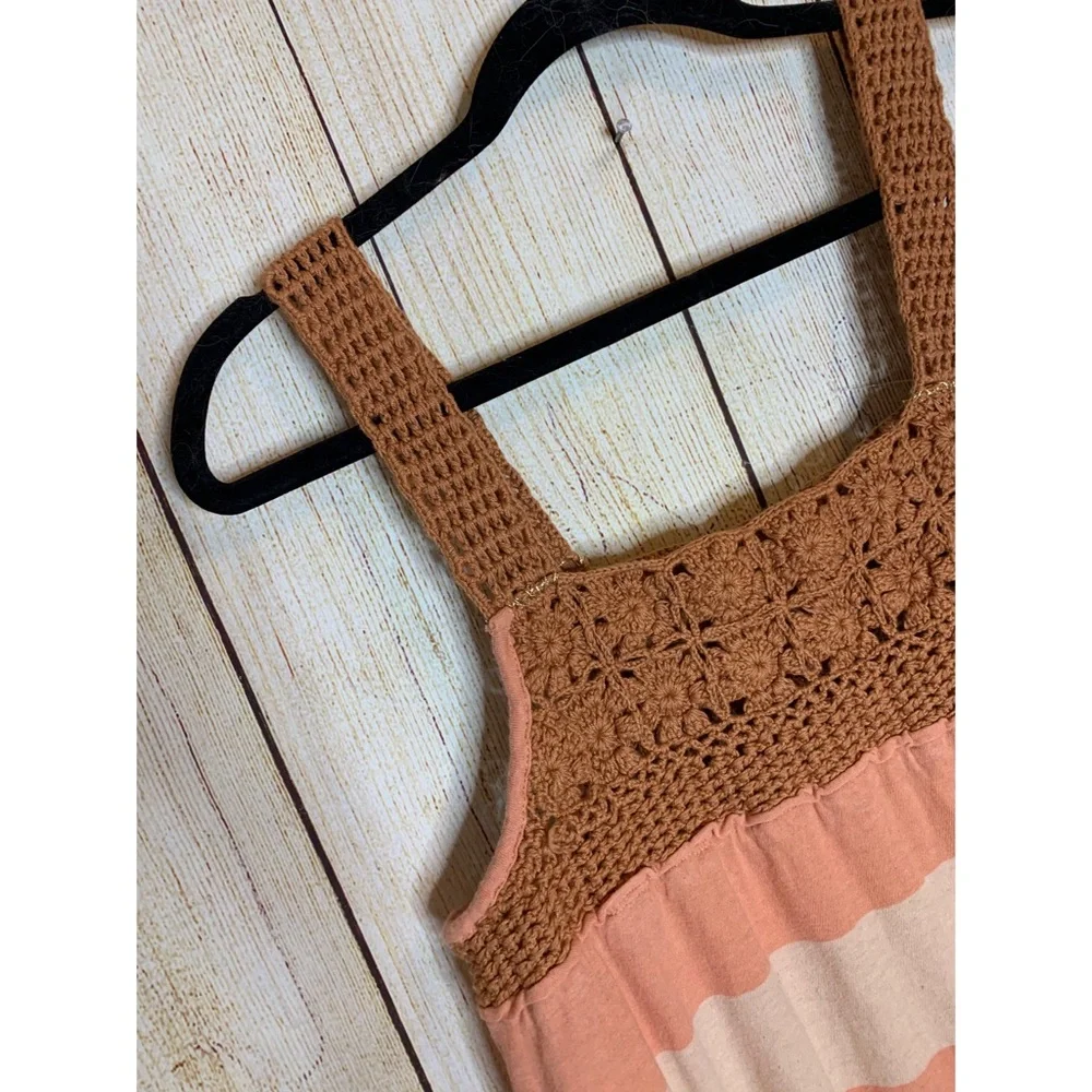 Free People Luca Crochet Stripe Tunic Dress
